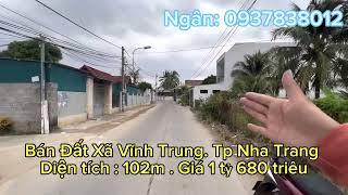 Bán Đất MTHL46 Xã Vĩnh Trung. Tp Nha Trang. 102m Giá 1ty680tr Đường Nhựa 7m Sau QH rộng 13m