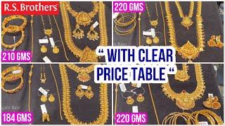 Gold Wedding sets 180 gms to 220 gms with clear price breakup | RS Brothers | Bangaru Rani