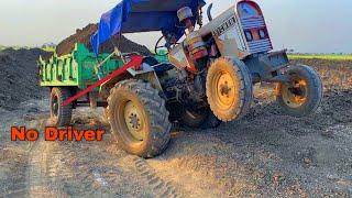 Driver Jumped from Running Tractor Eicher 242 without Driver Full Loaded Trolley of Mud