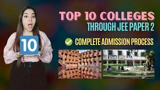 Top Colleges from JEE Paper 2 B.Arch | Admission process through JEE Paper 2 explained | JOSAA