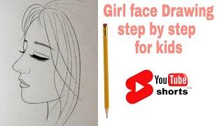 easy girl face drawing || by divya #easydrawings #forkids