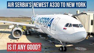TRIP REPORT | Flying with the NEWEST Air Serbia Airbus A330 in ECONOMY | Belgrade to New York JFK