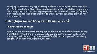 Kèo m88 hôm nay – kinh nghiệm soi kèo bóng đá hiệu quả nhất