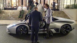 Billionaire Adrian Sutil Driving his Reventon Roadster through Casino de Monaco at Night!!