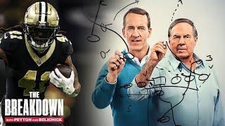 Bill Belichick dissects Alvin Kamara's run game  | | The Breakdown with Peyton and Belichick