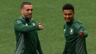 Aston Villa train at Wankdorf Stadium ahead of Young Boys Champions League clash 