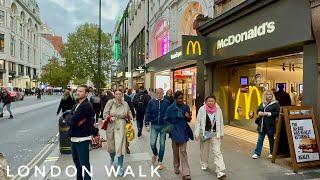 London Sunset Walk - Nov 2024 | Oxford Street, Regent Relaxing Walking tour in Central London