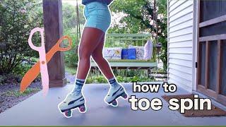 How to toe spin | beginner roller skate tutorial