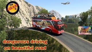 driving overload bus on beautiful road #31