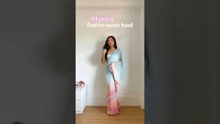 Myntra saree try on haul #festivalvibes #myntrasale