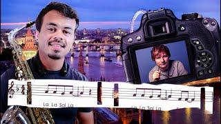 Sax alto - "Photograph", partitura com notas.