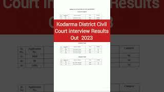 Jharkhand civil court interview I Civil court interview Result Out 2023 I Kodarma Civil court Result