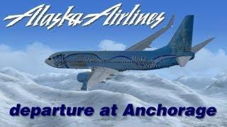 Alaska Airlines departure at Anchorage [FSX]