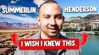 Should you live in Henderson or Summerlin? | The TRUTH!