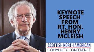 Rt. Hon. Henry McLeish keynote speech at the Scottish North American Community Conference 2020