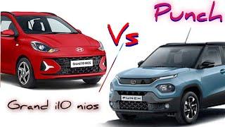 Hyundai Grand i10 nios Vs Tata punch || Hyundai || Tata || sportz vs adventure rhythm pack