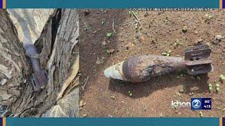 Unexploded ordnance with intact safety pin found in field along Piilani Highway on Maui