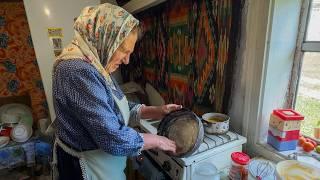 Grandchildren visiting their Grandmother in a Carpathian Mountain Village