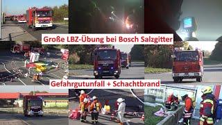 [Hautnah dabei! | Gefahrgutunfall | Kellerbrand] Übung des LBZ West Feuerwehr Salzgitter bei Bosch