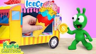 Pea Pea Pretend Play Selling Rainbow Ice Cream Truck - Kid Learning - Pea Pea Cartoon