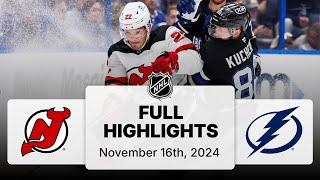 NHL Highlights | Devils vs. Lightning | November 16, 2024