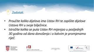 Politika i gospodarstvo, 4. r. SŠ - Ustav RH; Uspostava samostalnosti i suvereniteta RH