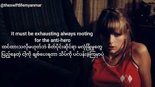 Taylor Swift - Anti-Hero (Myan sub) #taylorswift #antihero #midnights