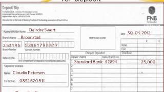 SA-How to fill FNB or First National Bank Deposit Slip