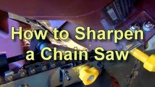 How to Sharpen a Chain Saw with the Harbor Freight Sharpener