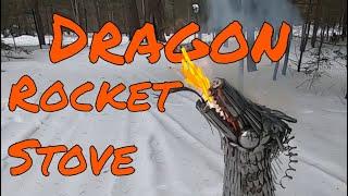 Dragon Head Rocket Stove! Fire breathing dragon sculpture by Artist Ecophage (Chris Bissett)