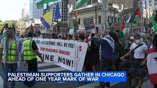 Pro-Palestinian protesters rally in Chicago ahead of October 7 anniversary