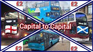 BUS CHALLENGE!! Capital to Capital By Bus (Using £2 Fares) [Part 1]