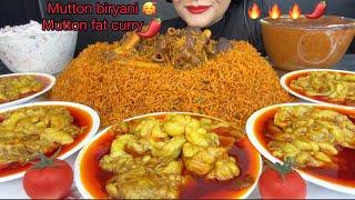 ASMR EATING MUTTON BIRYANI,MUTTON FAT CURRY,CHICKEN CURRY,RAITA *FOOD VIDEO