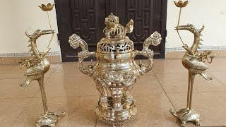 - Hoàn thiện Xong cho Gđ anh Hiệu ở ý yên nam định bộ đỉnh tam sự 60 rồng đúc thủ công liền khối.