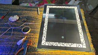 mirror glass led touch sensor installation||3 लाइटिंग सेंसर मिरर गिलास बनाना सीखें||surat