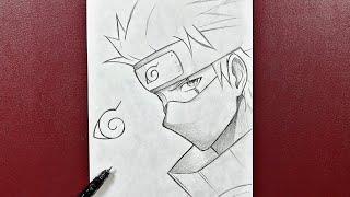 How to draw Kakashi Hatake step-by-step | Drawing anime