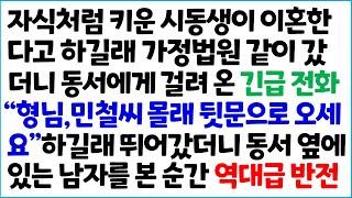 [반전사이다사연] 자식처럼 키운 시동생이 이혼한다고 하길래 가정법원 같이 갔더니 동서에게 걸려 온 긴급 전화 " 형님, 민철씨 몰래 뒷문으로~  /라디오드라마/사연라디오/신청사연