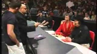 Michael Cole and Tazz confront Jim Ross and Jerry Lawler