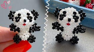 How to make a large, voluminous panda from beads. Step-by-step tutorial 