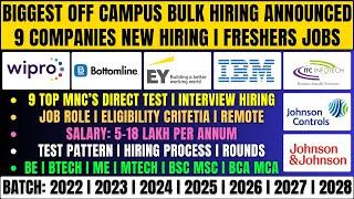 Wipro, EY GDS, IBM New Hiring Announced | 9 Companies Mass Hiring | OFF Campus Drive 2022-2028 Batch