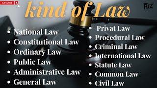 Kind of law - Type of law /political science/ lecture 06 / constitutional law /national law