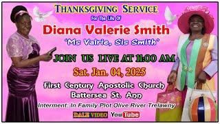 Diana Valerie Smith (Ms Valrie) Thanksgiving Service First Century Apostolic Church Battersea St Ann