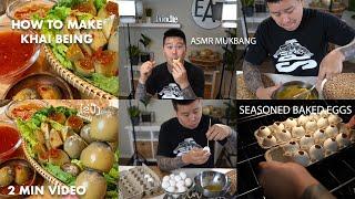 How to make Lao Khai Being Ping Seasoned Baked Eggs Lao Thai Hmong Recipe Mukbang Eating Kai Food