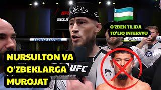 O'ZBEKLARGA MUROJAT INTERVYU #shorts #nursulton #uzbekistan #ufc308 #ozbek #top #daxshatmm #mma #ufc