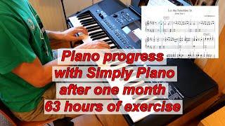 Progress in teaching a keyboard instrument after the 1st month of practice.