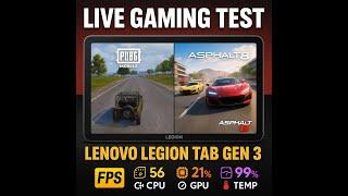Live Gaming Test: Lenovo Legion Tab Generation 3 | PUBG & Asphalt 8 | FPS, CPU, GPU, Temperature