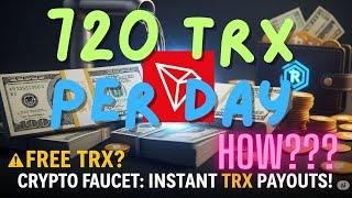 FREE TRON - 720 TRX per day $$$ Best TRON faucet #freecrypto #crypto #cryptofaucet
