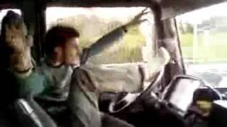 Crazy Romanian truck driver