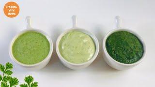 3 ways to Make Green Chutney️ | Restaurant Style Coriander Chutney️