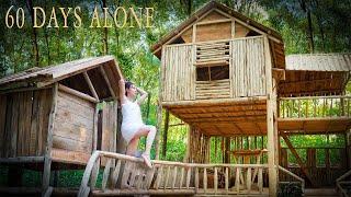 Full Video: 60 Days Bushcraft Girl Built Alone, Completing the Survival Shelter | My Free Life